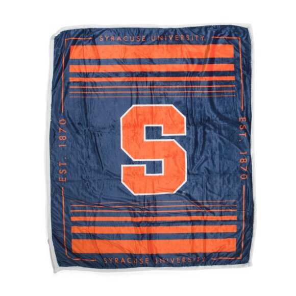PEGASUS SPORTS Syracuse Basic Block Sherpa Throw Blanket - Picture 1 of 2